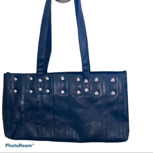 Elizabeth Ardene  black Vegan leather studded tote